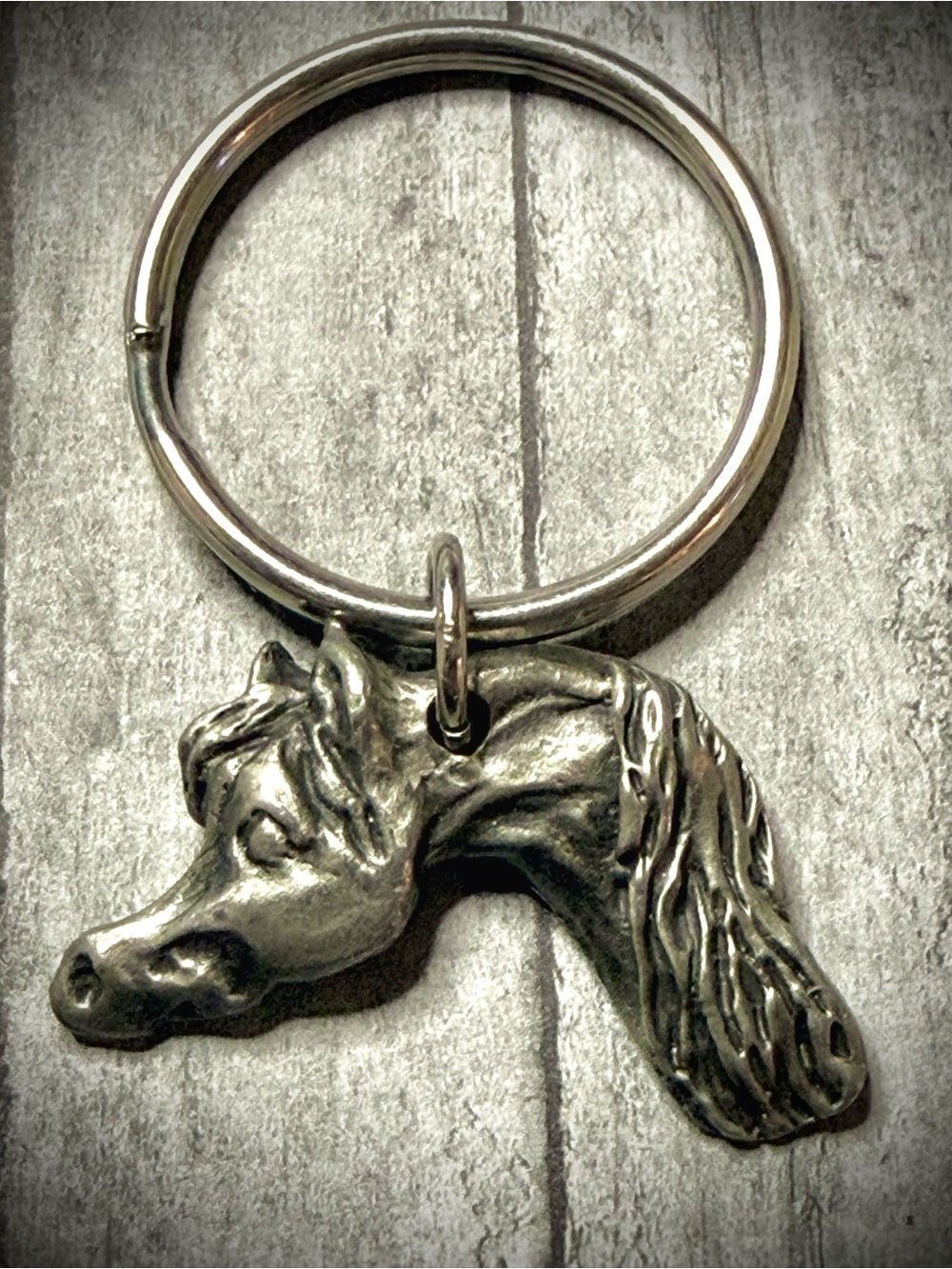 Pewter Horse Head Keychain